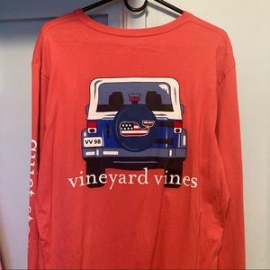 Salmon Red Vineyard Vines x Quiet Storm Long Sleeve Tee
